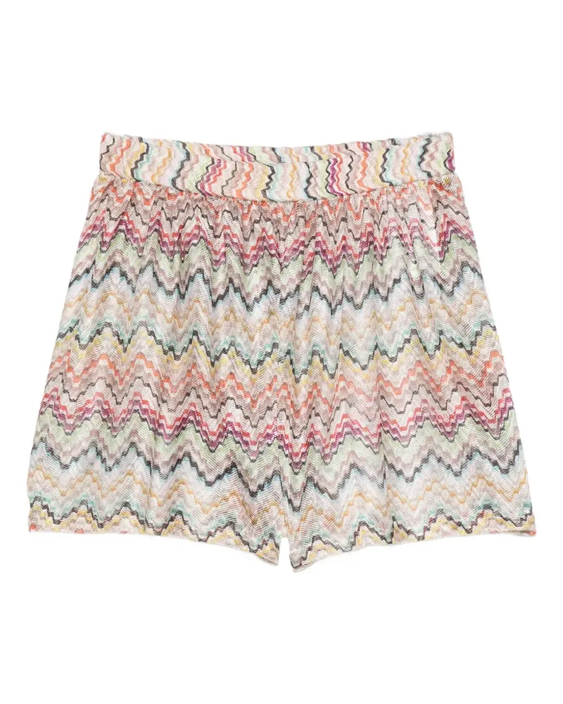 Missoni zigzag-knit elasticated-waist shorts - Nude Nude