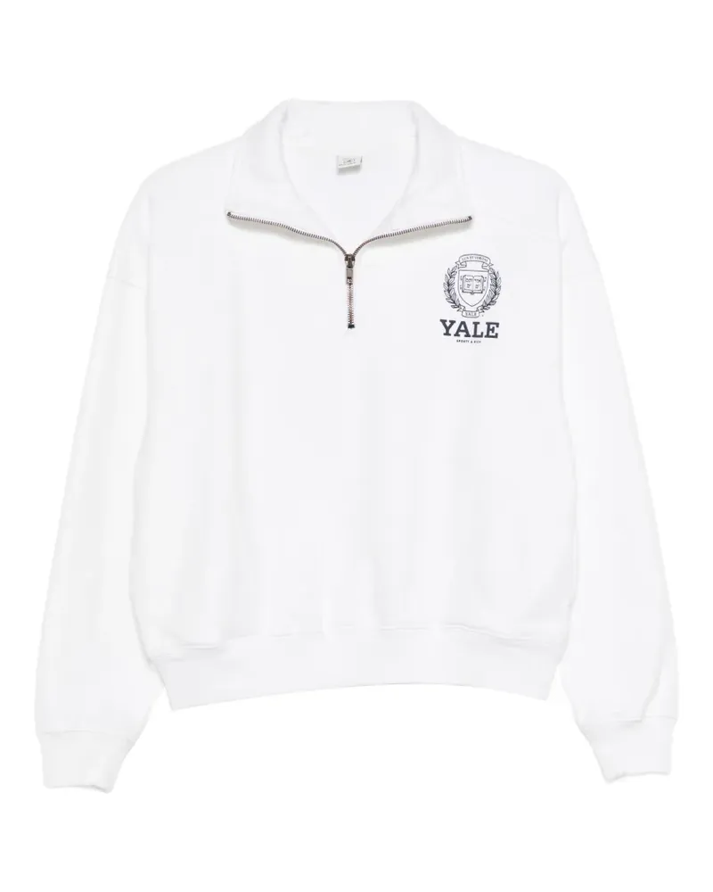 SPORTY & RICH Essie zip graphic-print sweatshirt - Weiß Weiß