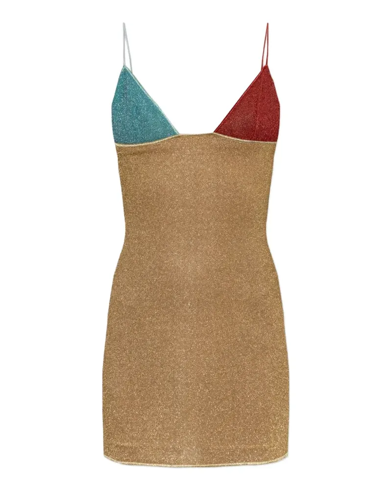 Oséree Lurex-Minikleid mit Spaghettiträgern - Gold Gold