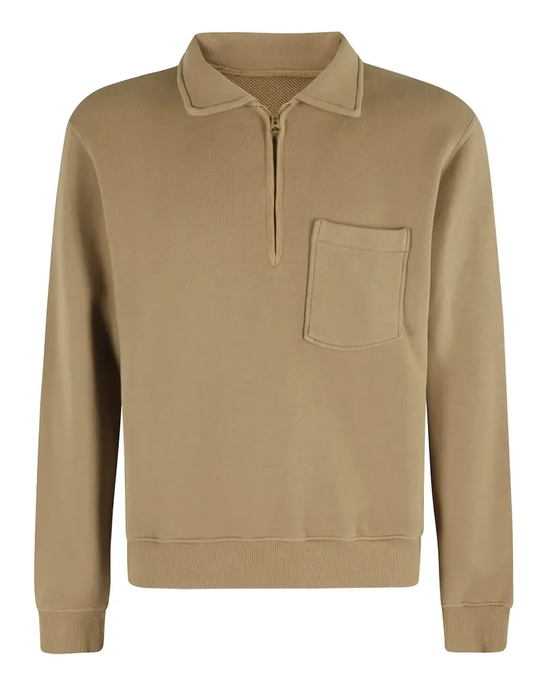 Fortela Sweatshirt mit Viertelreißverschluss-Kragen - Braun Braun