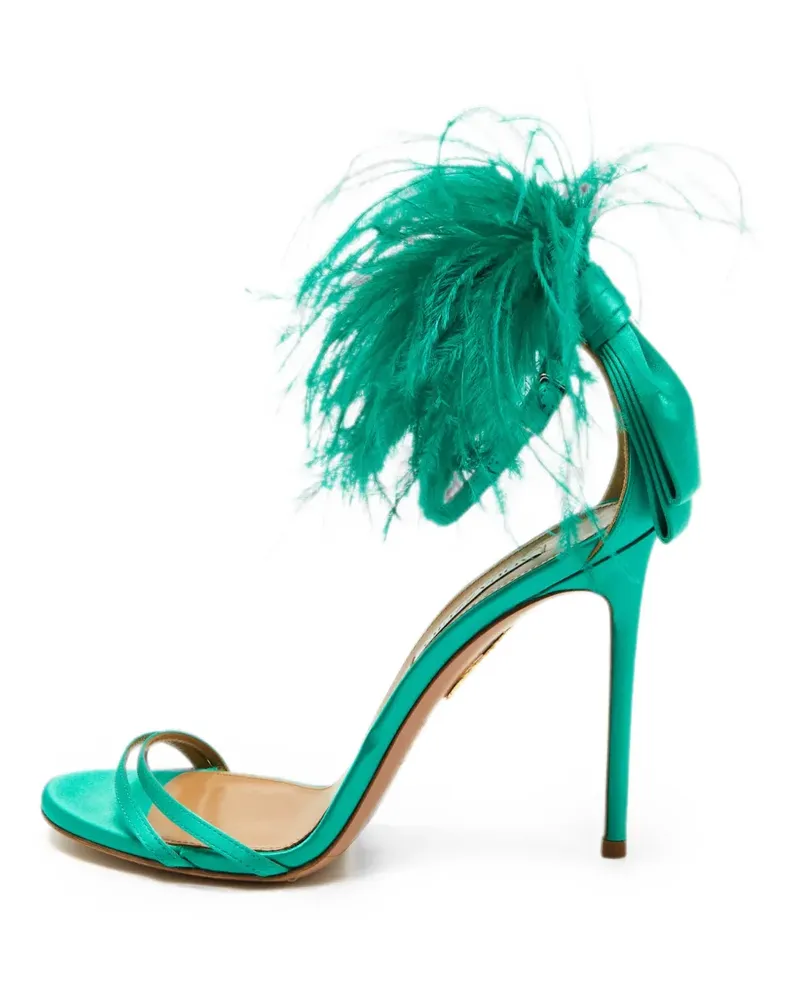 Aquazzura Concerto Sandalen mit Federn - Grün Grün
