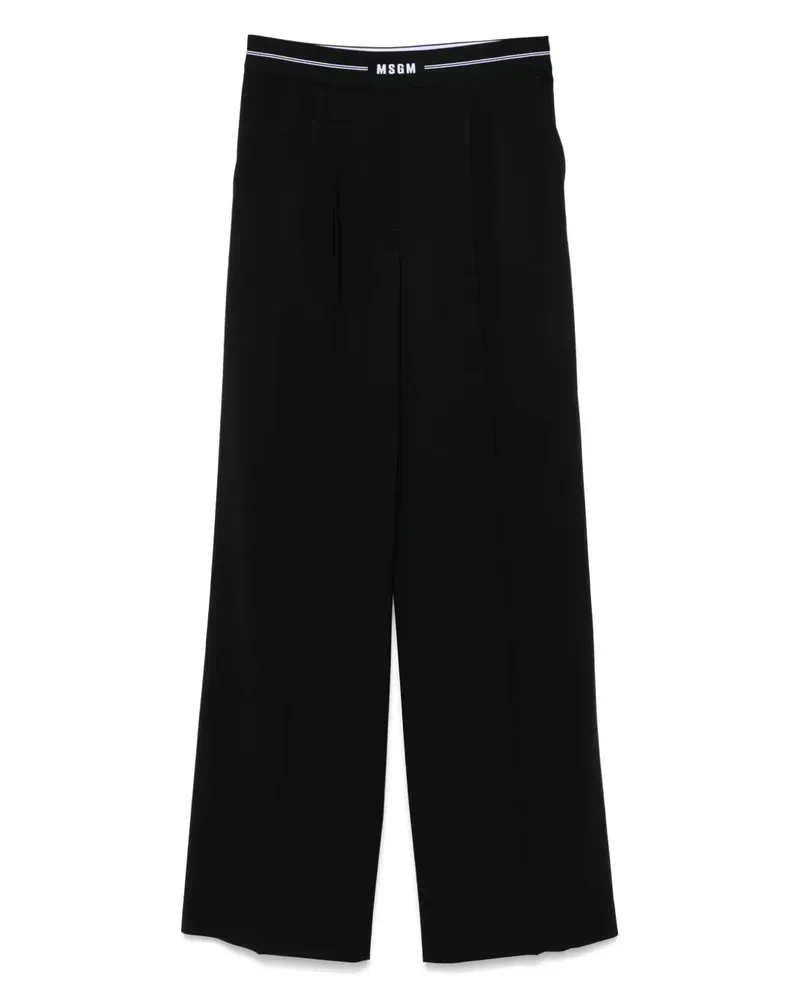 MSGM Hose mit Logo-Bund - Schwarz Schwarz