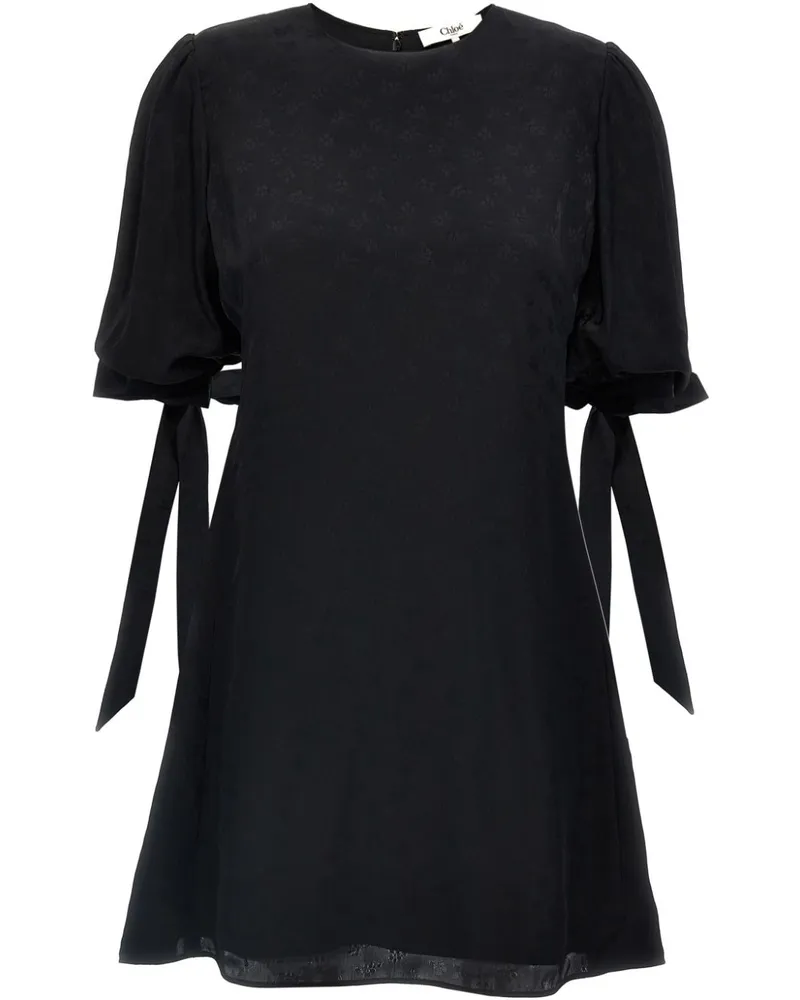 Chloé Kleid mit Blumen-Print - Schwarz Schwarz