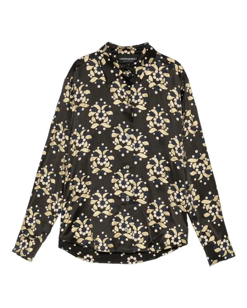 Cynthia Rowley Filigree Hemd - Schwarz Schwarz