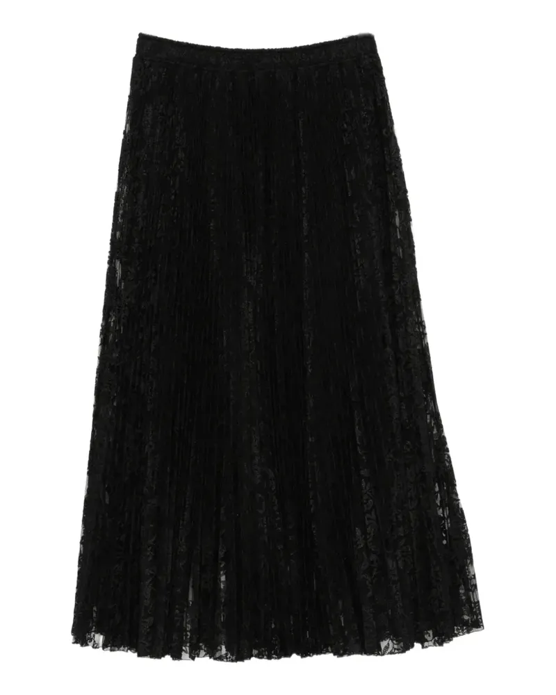 Ermanno Scervino Midirock mit Blumenspitze - Schwarz Schwarz