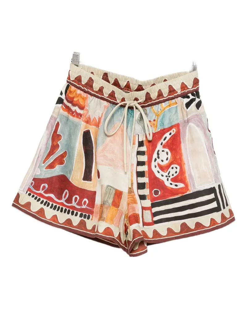 ALEMAIS Michelle abstract-print shorts - Nude Nude