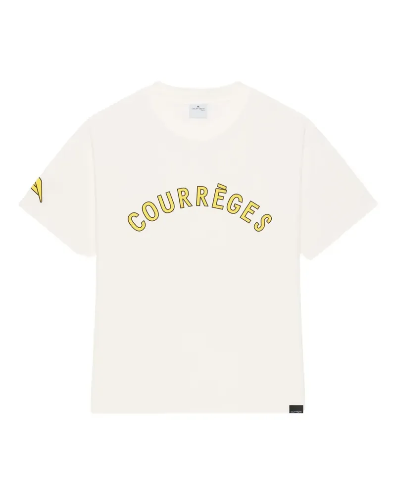 Courrèges T-Shirt mit Logo-Print - Nude Nude