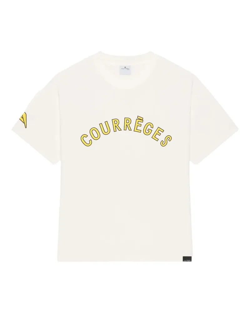 Courrèges T-Shirt mit Logo-Print - Nude Nude