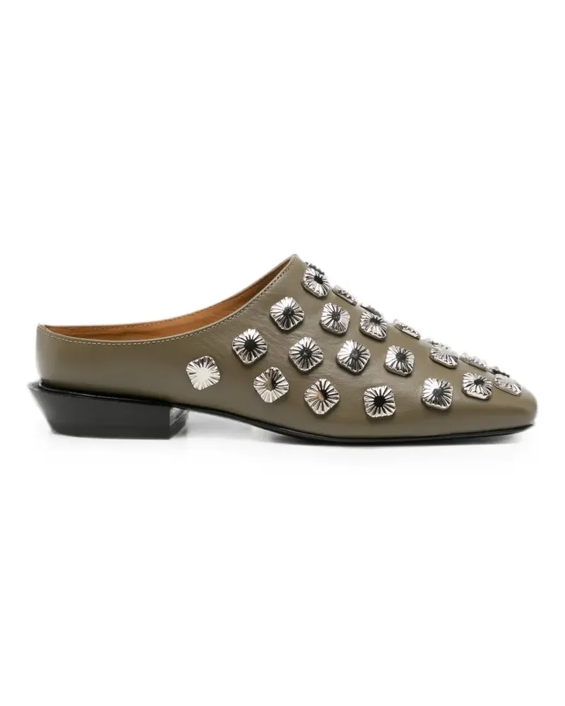 Toga stud-embellished leather mules - Grün Grün