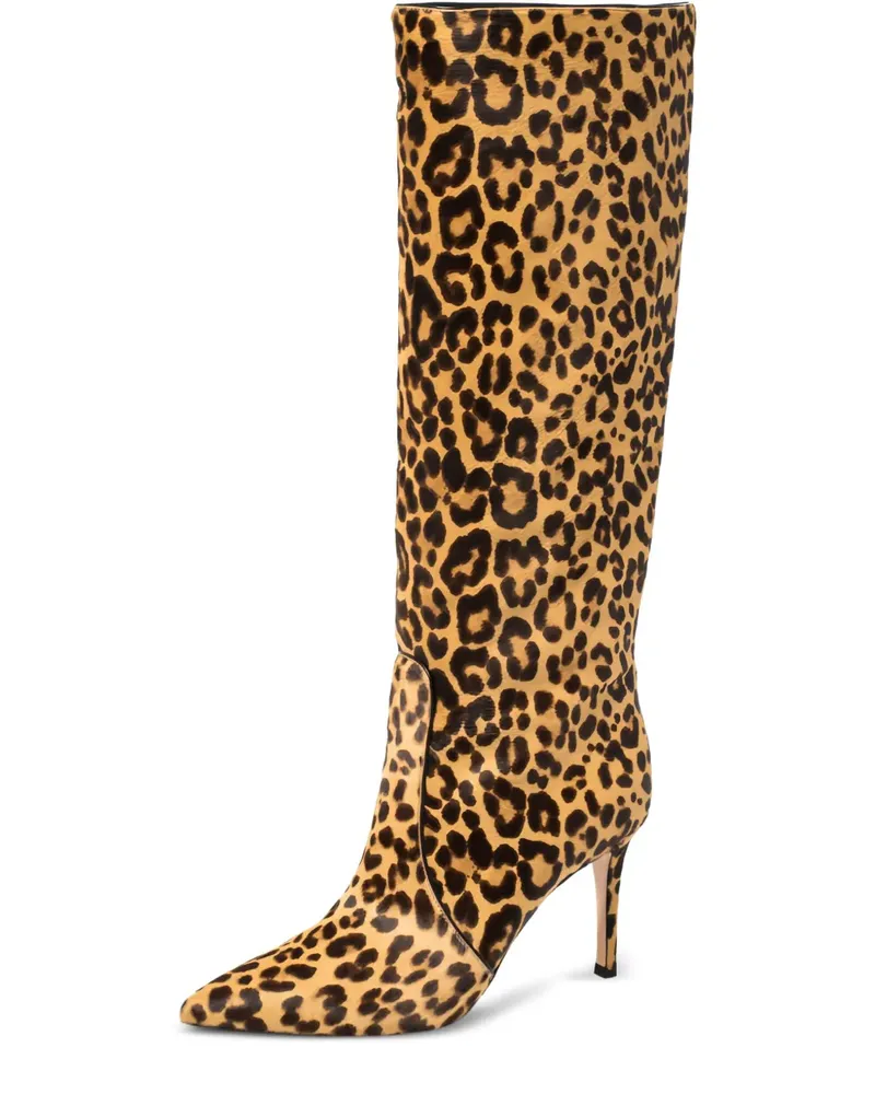 Gianvito Rossi Stiefel mit Leoparden-Print 85mm - Nude Nude