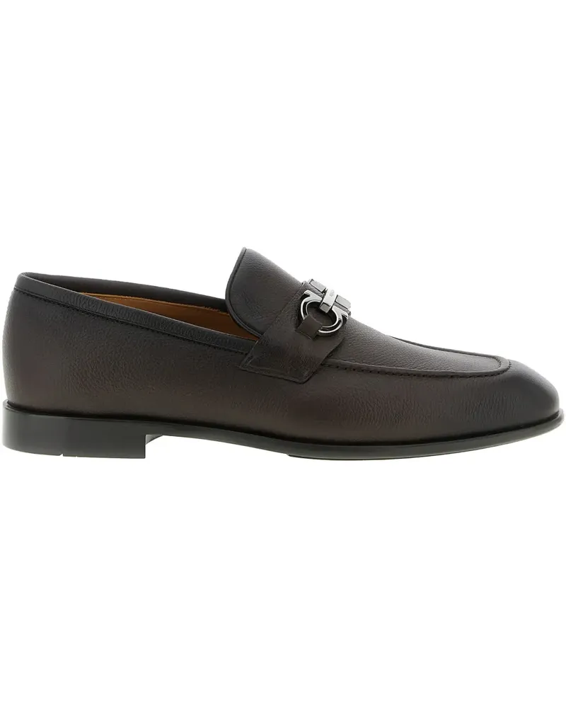 Ferragamo Gancini leather loafers - Braun Braun