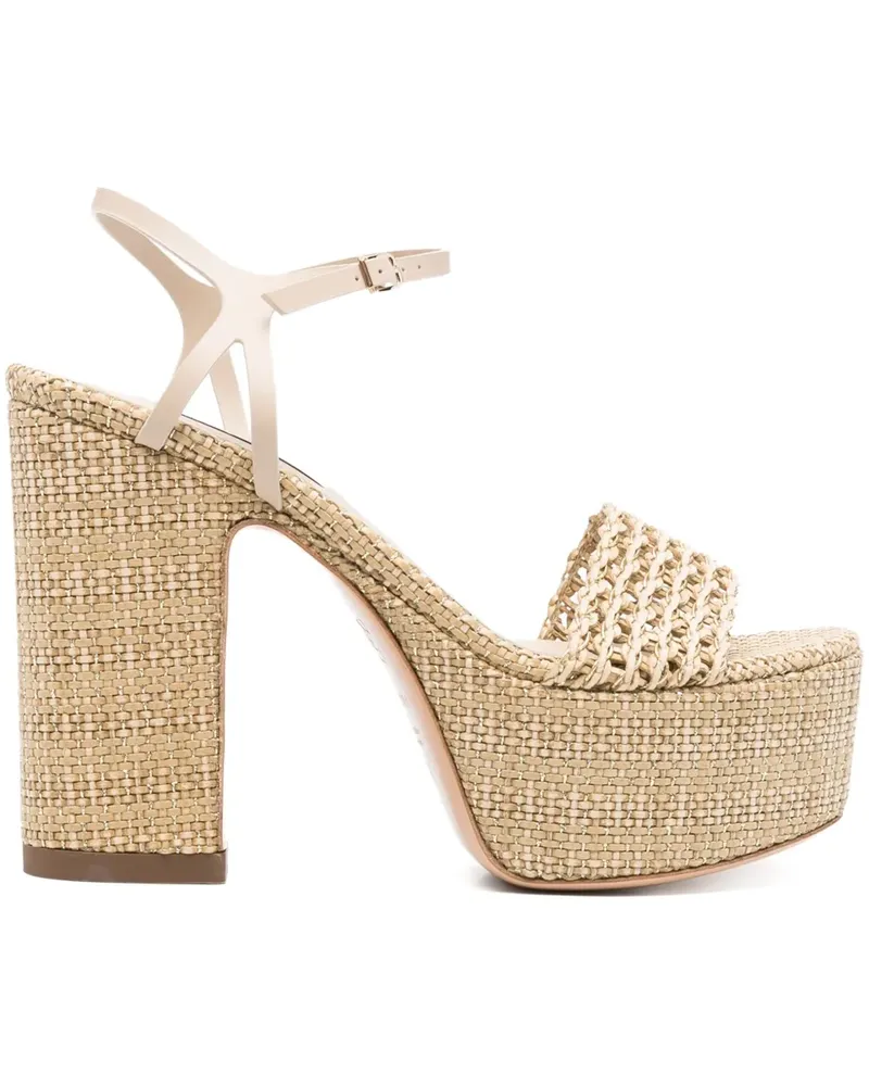 Casadei Gewebte Plateau-Sandalen - Nude Nude