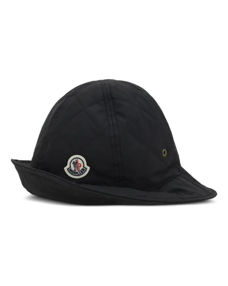 Moncler Fischerhut mit Logo-Patch - Schwarz Schwarz