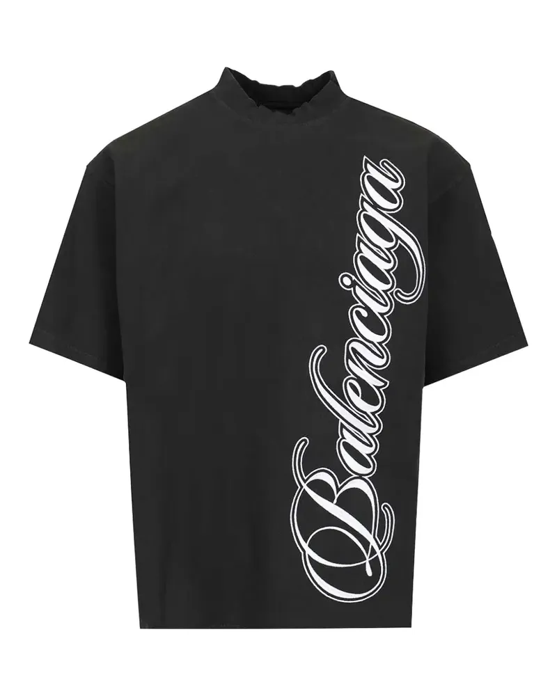 Balenciaga Cursive logo-print T-shirt - Schwarz Schwarz
