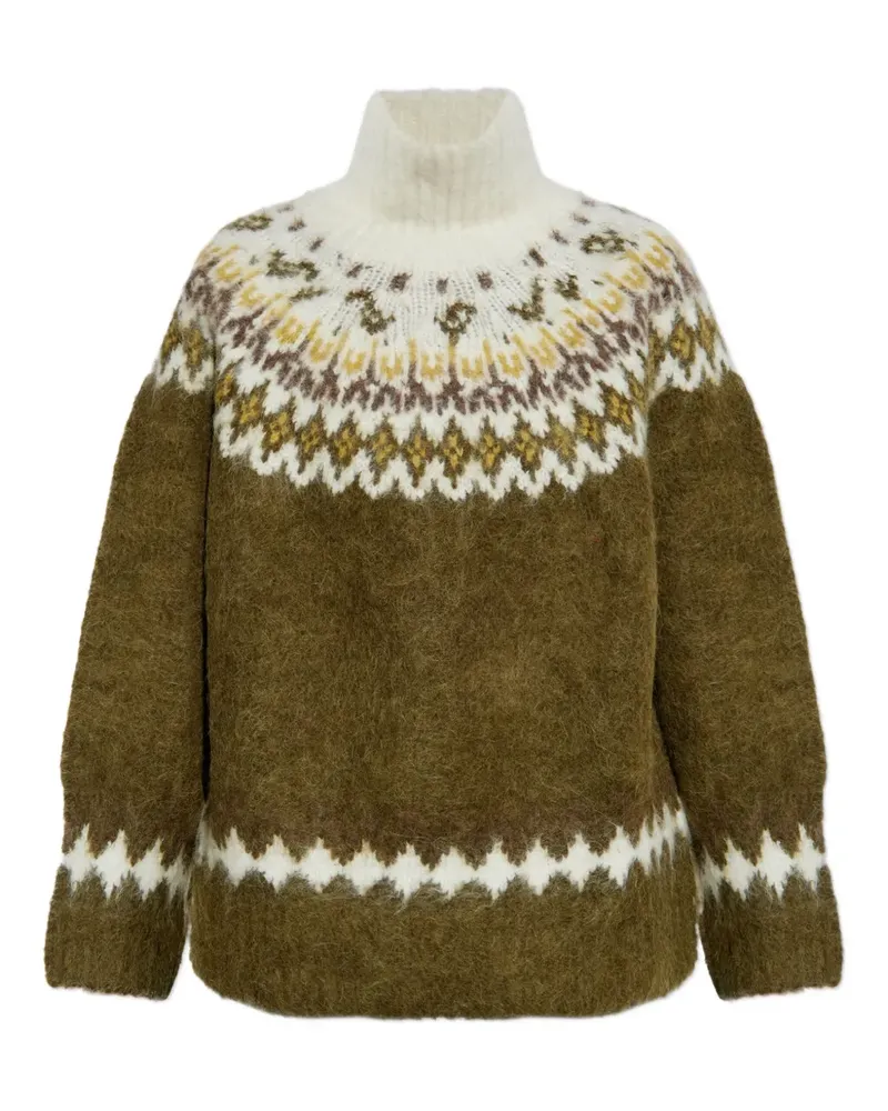 Rag & Bone Gemusterte Knitwear mit Rollkragen - Grün Grün