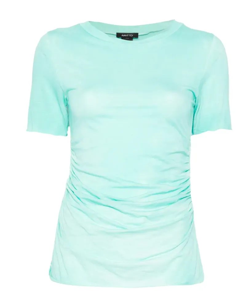 Avant Toi draped-detail T-shirt - Blau Blau