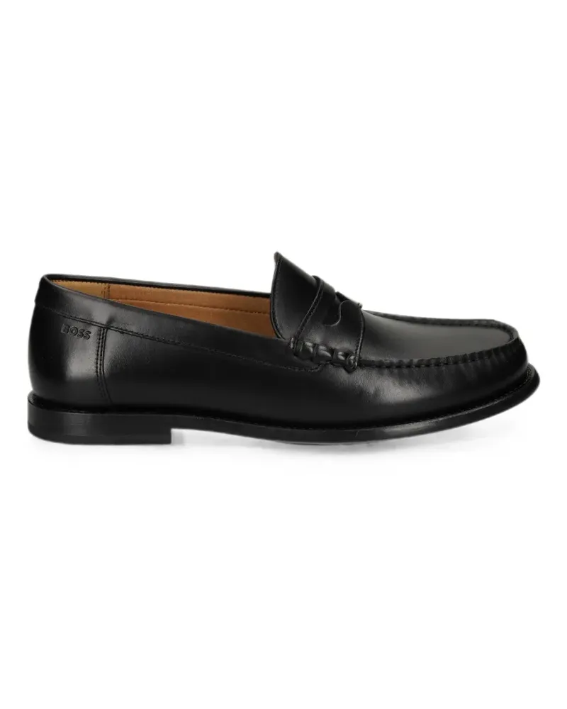 HUGO BOSS Penny-Loafer mit Leder-Mokassins - Schwarz Schwarz
