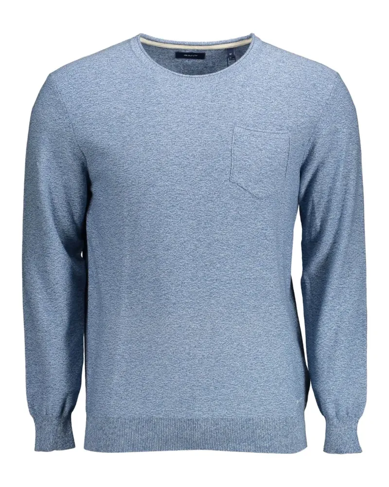 Gant Rundhals-Pullover mit Brusttasche - Blau Blau