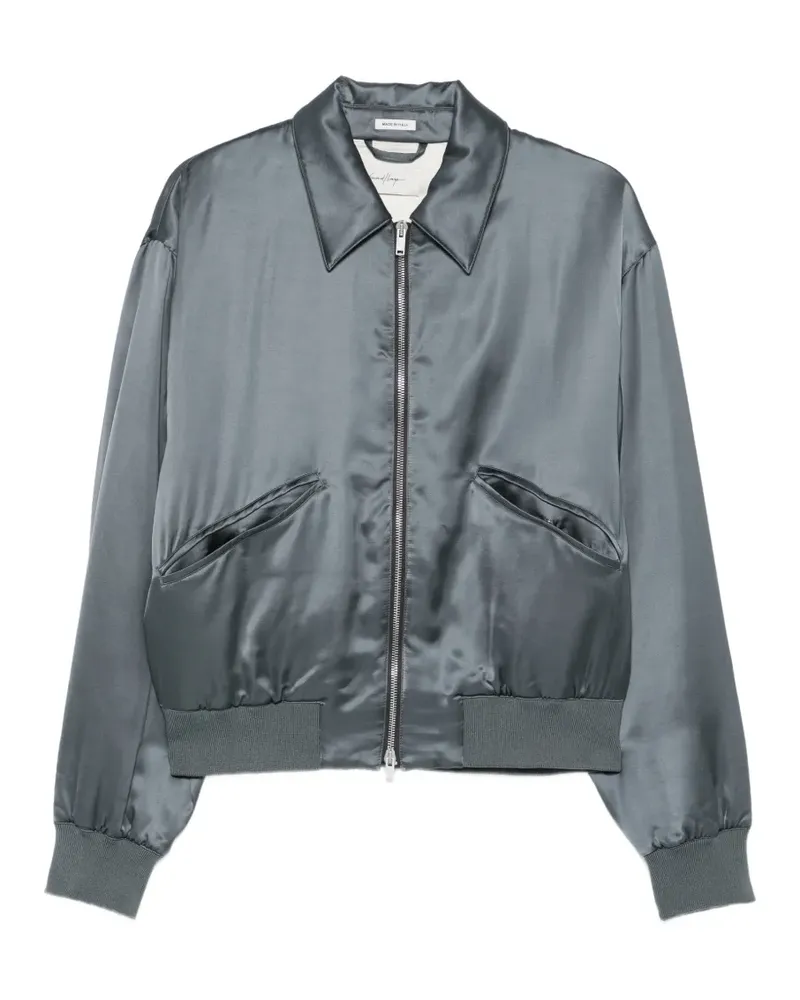Second/Layer Aces satin bomber jacket - Grau Grau