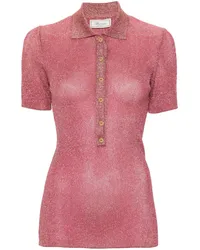 Blumarine Poloshirt aus Lurex Rosa