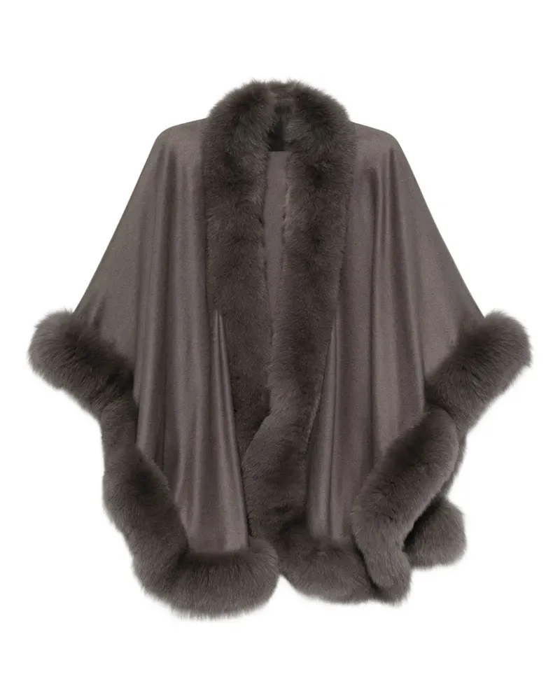 Liska Cape aus Kaschmir - Grau Grau