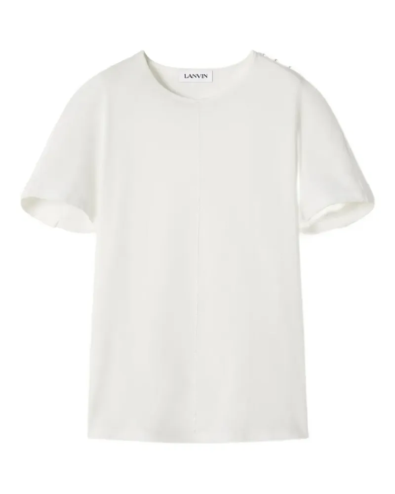 Lanvin Verziertes T-Shirt mit Cape-Effekt - Weiß Weiß