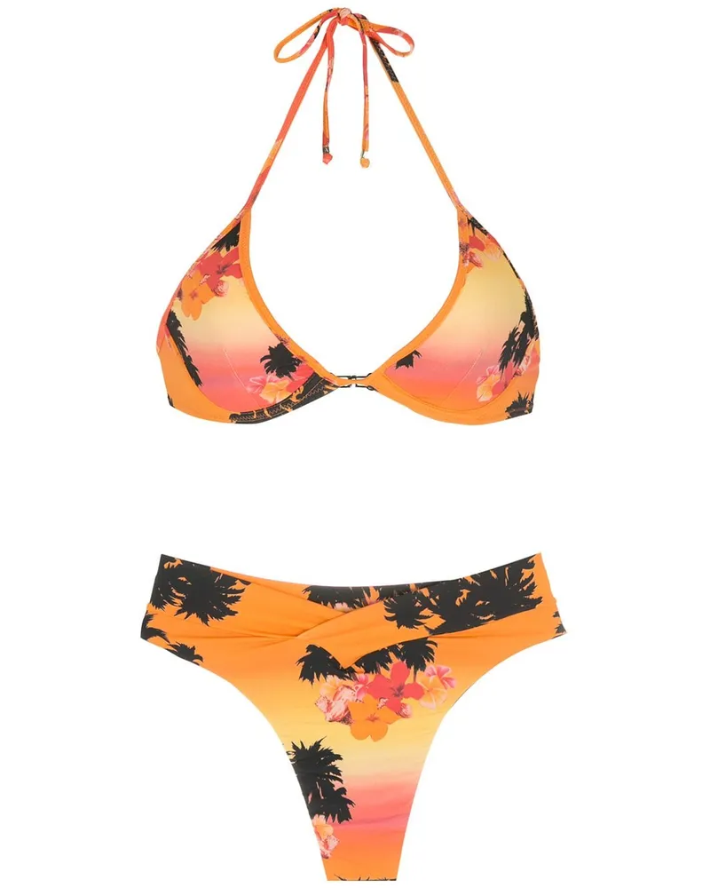 Amir Slama Ilha de Hibiscus Bikini - Orange Orange