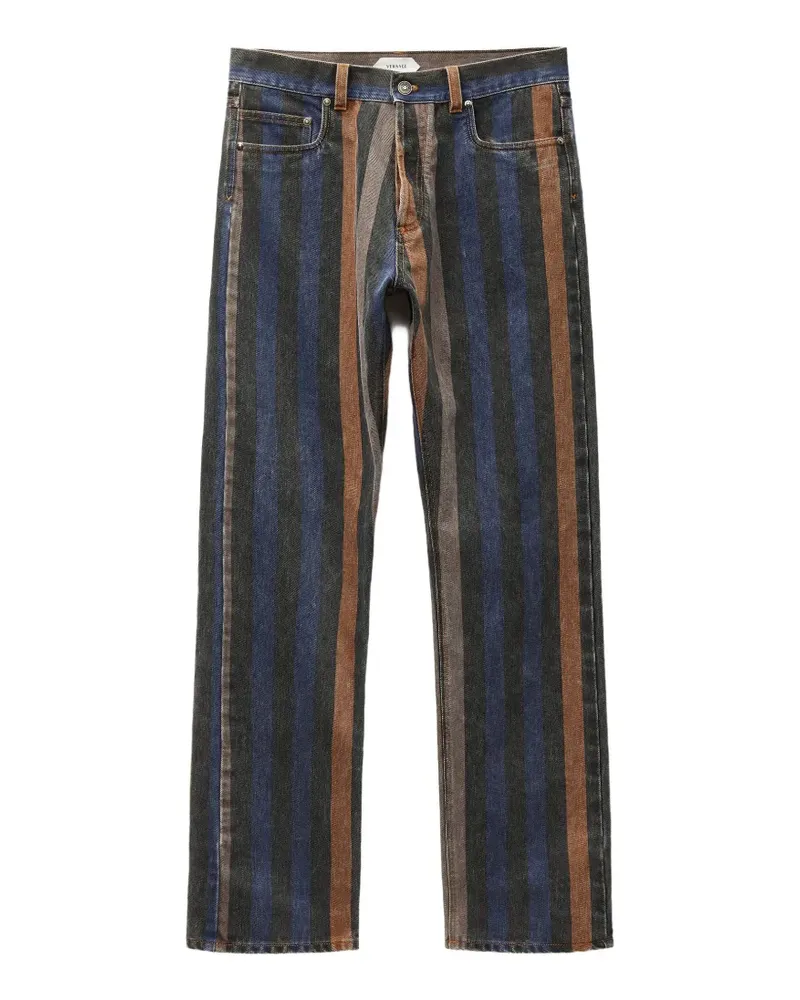 Versace striped straight jeans - Blau Blau
