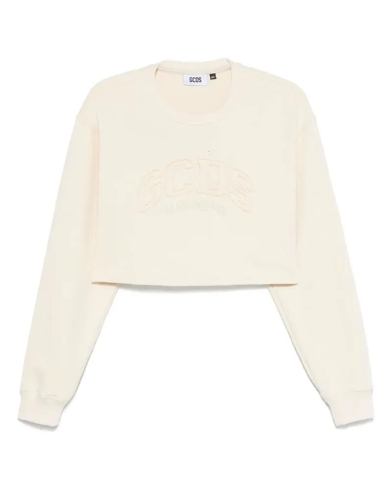 GCDS Cropped-Sweatshirt mit Logo - Nude Nude