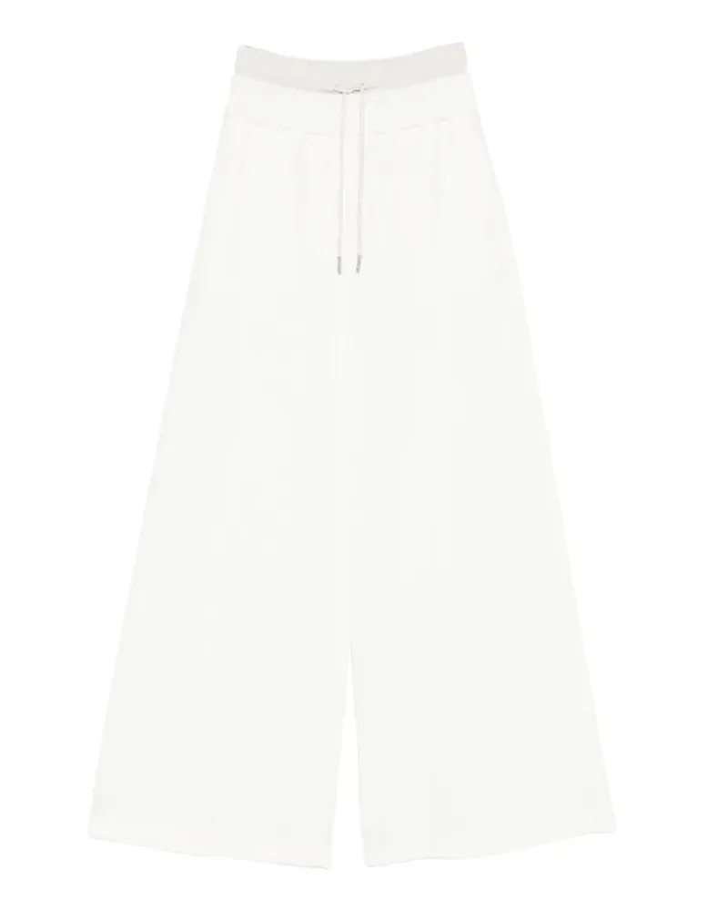 PANICALE Cashmere drawstring wide-leg trousers - Weiß Weiß