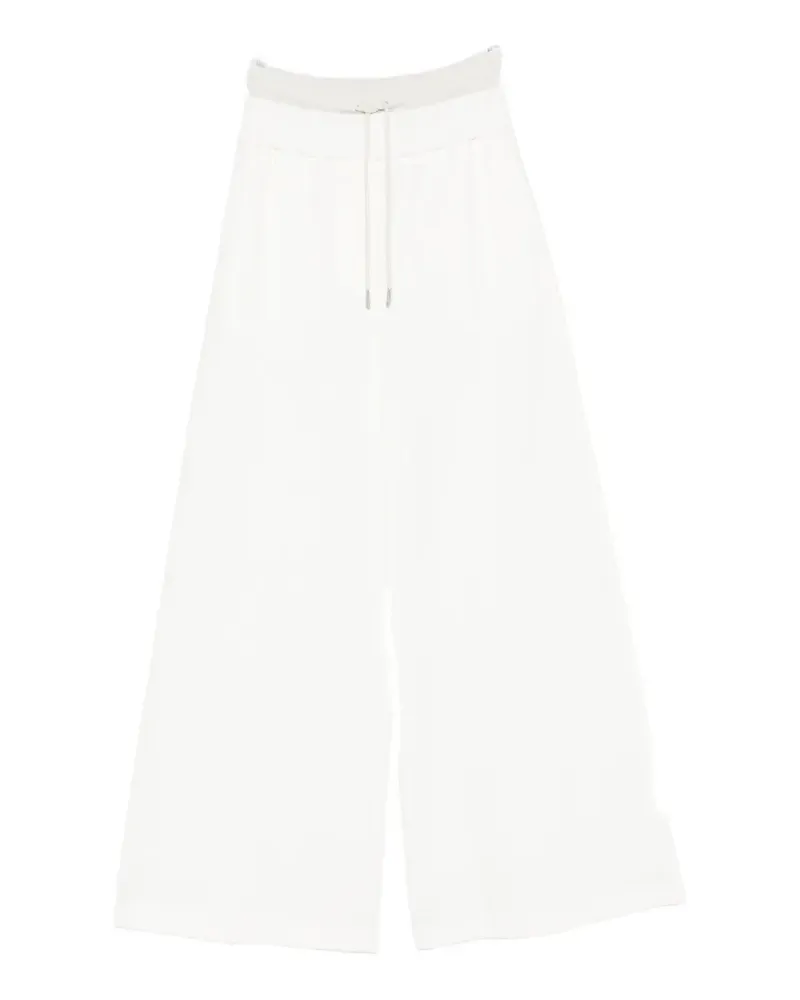 PANICALE Cashmere drawstring wide-leg trousers - Weiß Weiß