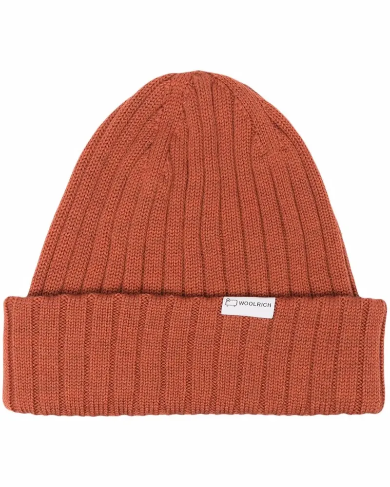 Woolrich Gerippte Strickmütze - Orange Orange