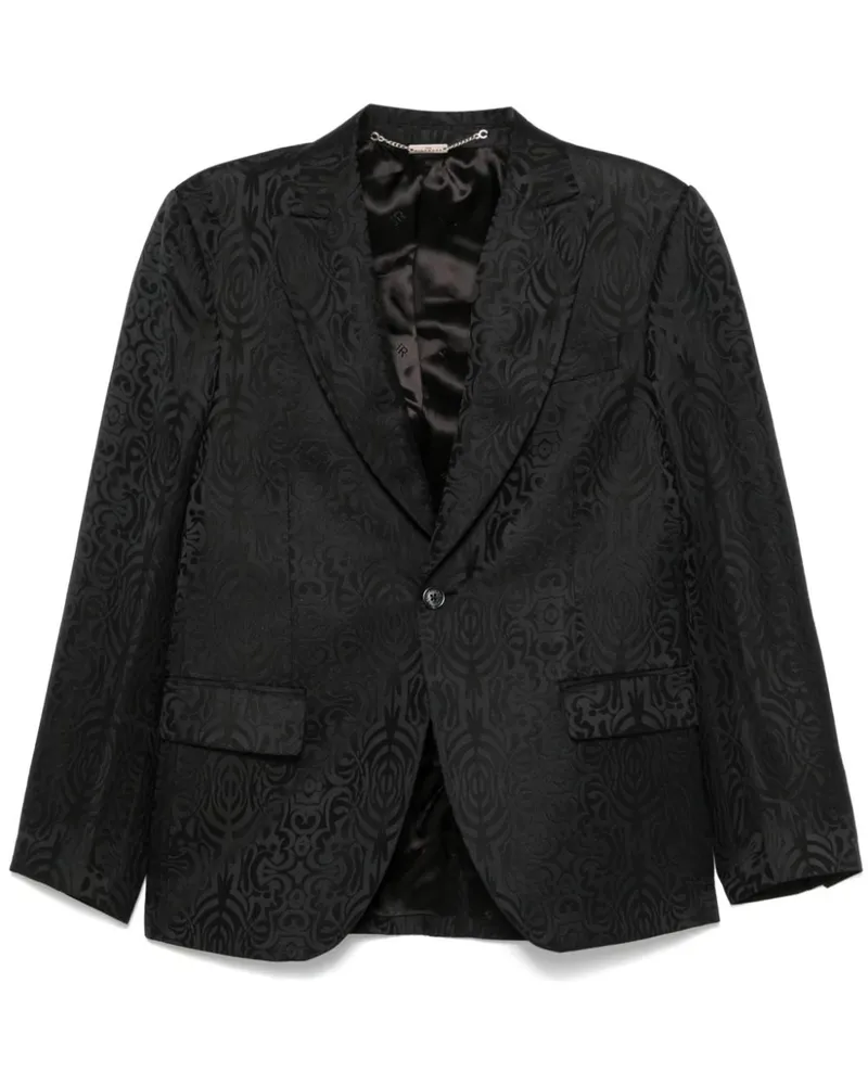 John Richmond Einreihiges Jacquard-Sakko - Schwarz Schwarz