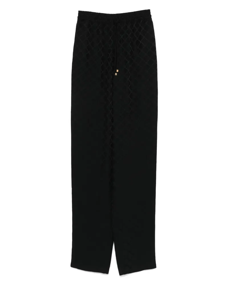 Elisabetta Franchi Satinhose aus Diamant-Jacquard - Schwarz Schwarz