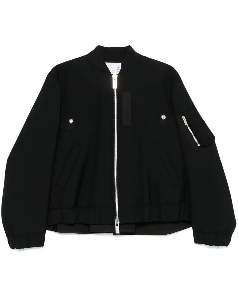Sacai Bomberjacke mit Kellerfalten - Schwarz Schwarz