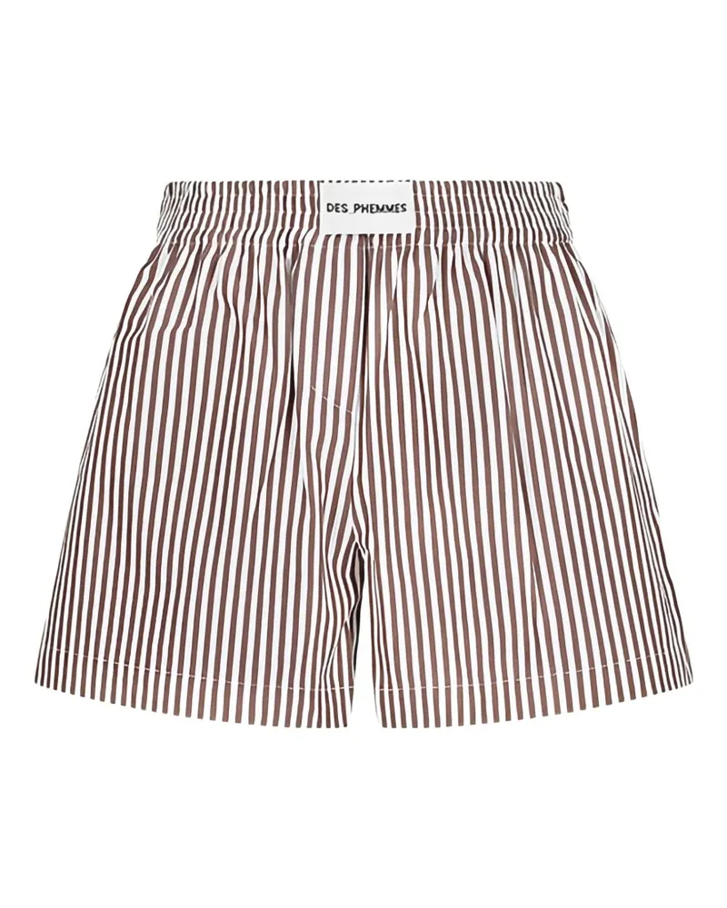 Des Phemmes Gestreifte Boxershorts - Braun Braun