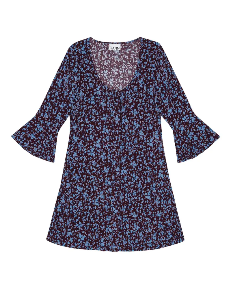 Ganni Kleid aus Blumenspitze - Violett Violett