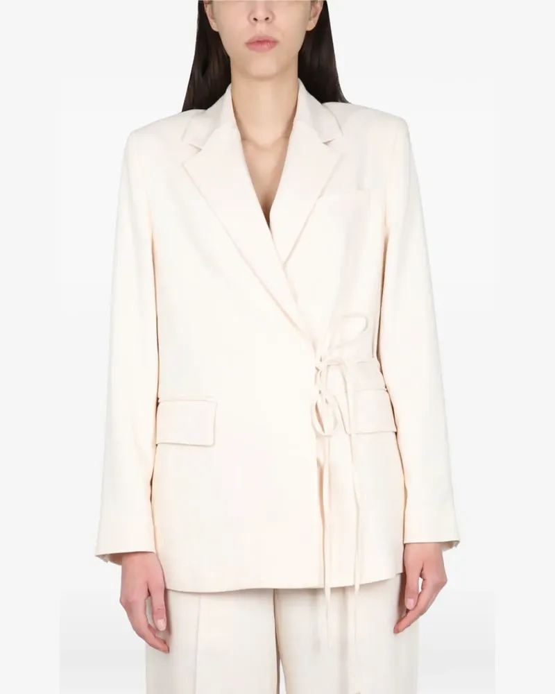 MSGM tie-fastening blazer - Nude Nude
