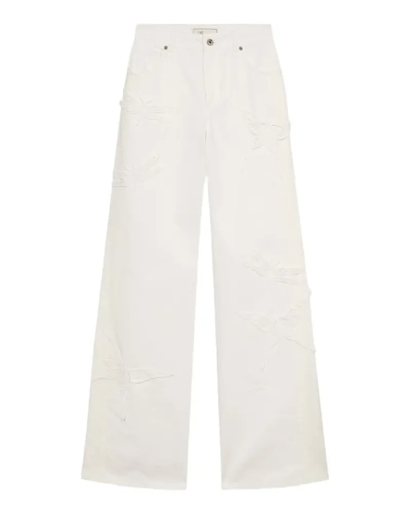 Blumarine Butterfly Jeans mit Spitze - Weiß Weiß