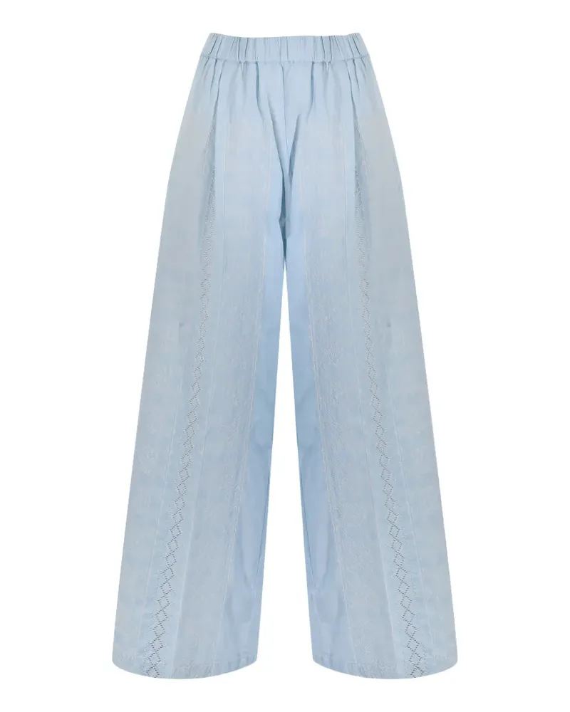 Semicouture embroidered palazzo pants - Blau Blau