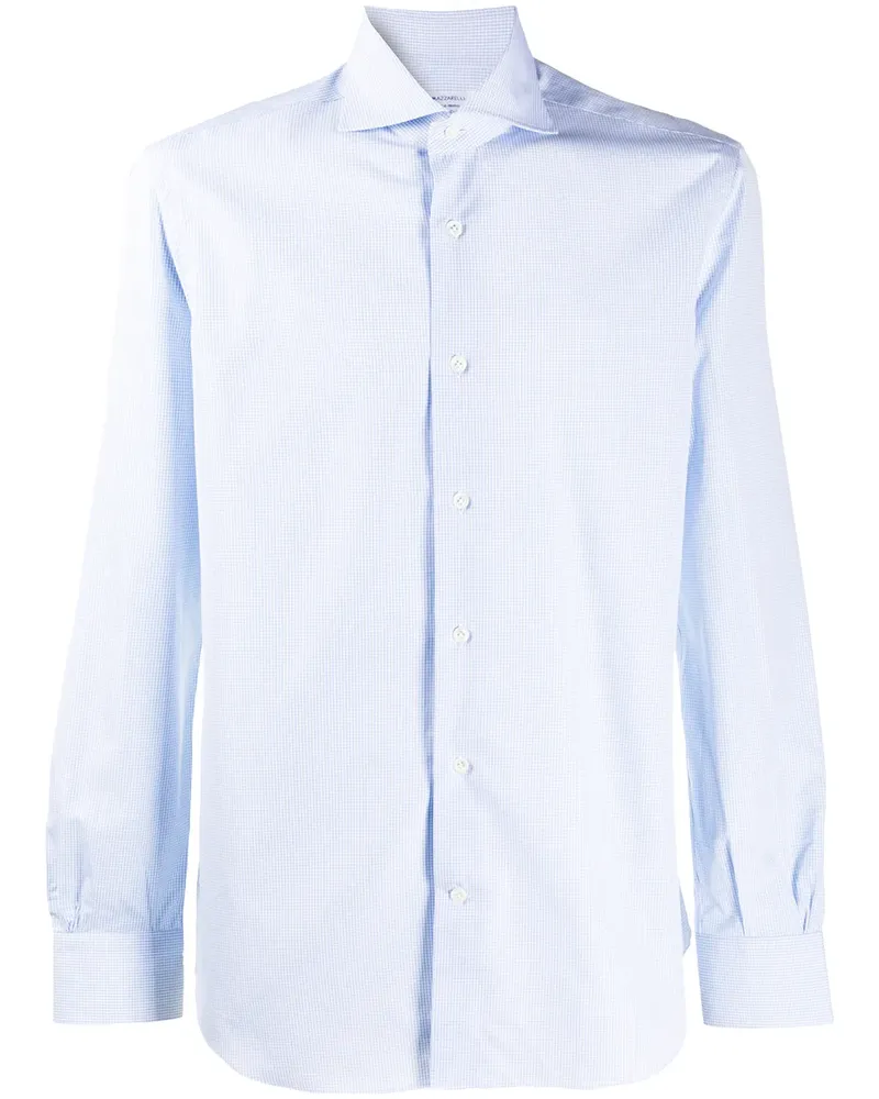 MAZZARELLI Hemd mit kleinem Karomuster - Blau Blau