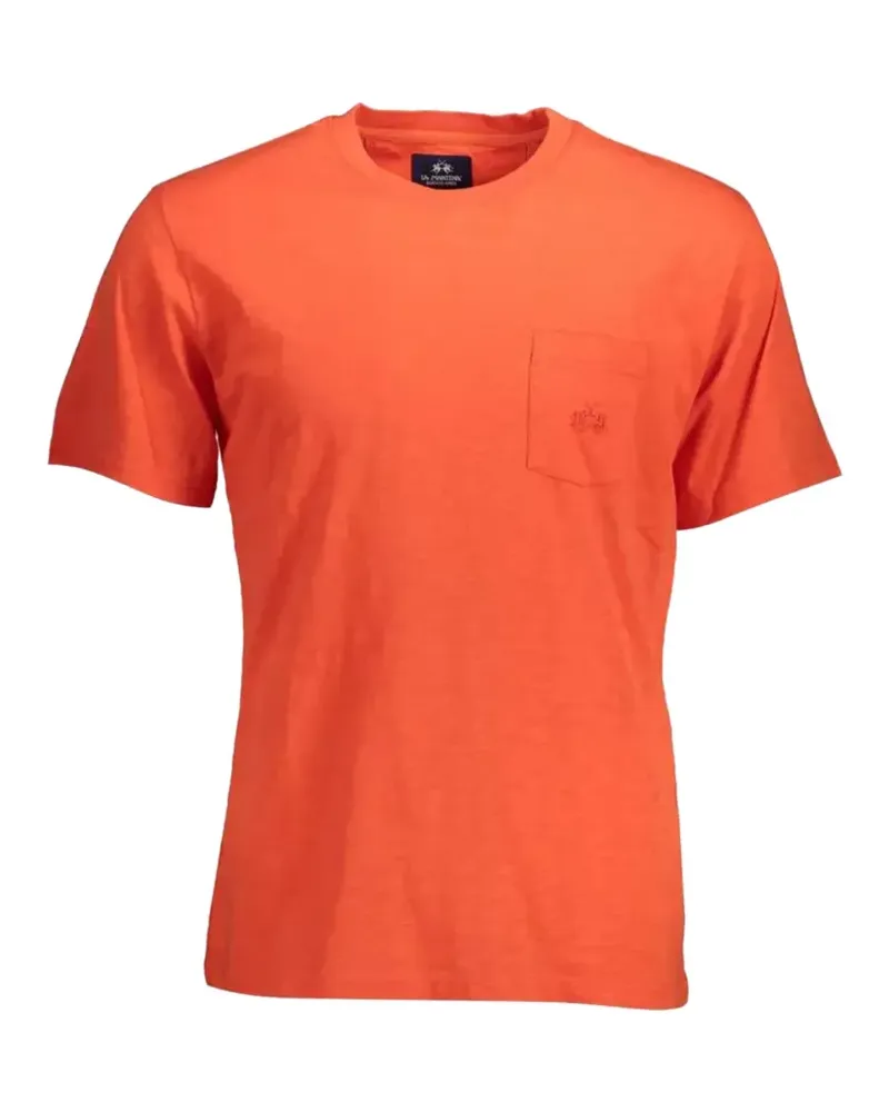 La Martina logo-embroidered chest-pocket T-shirt - Rot Rot