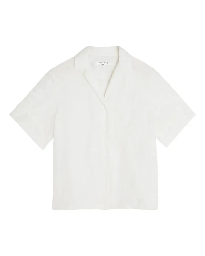 Kitsuné Parisian Map embroidered short-sleeve shirt - Weiß Weiß