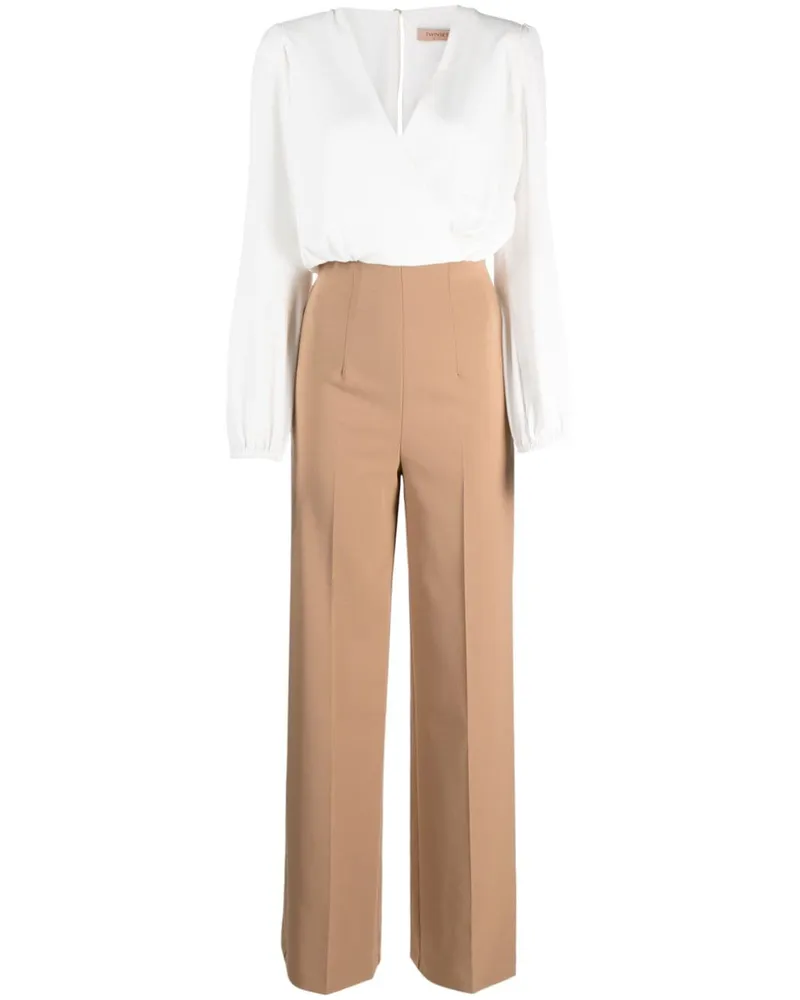 Twin-Set Asymmetrischer Jumpsuit Weiß