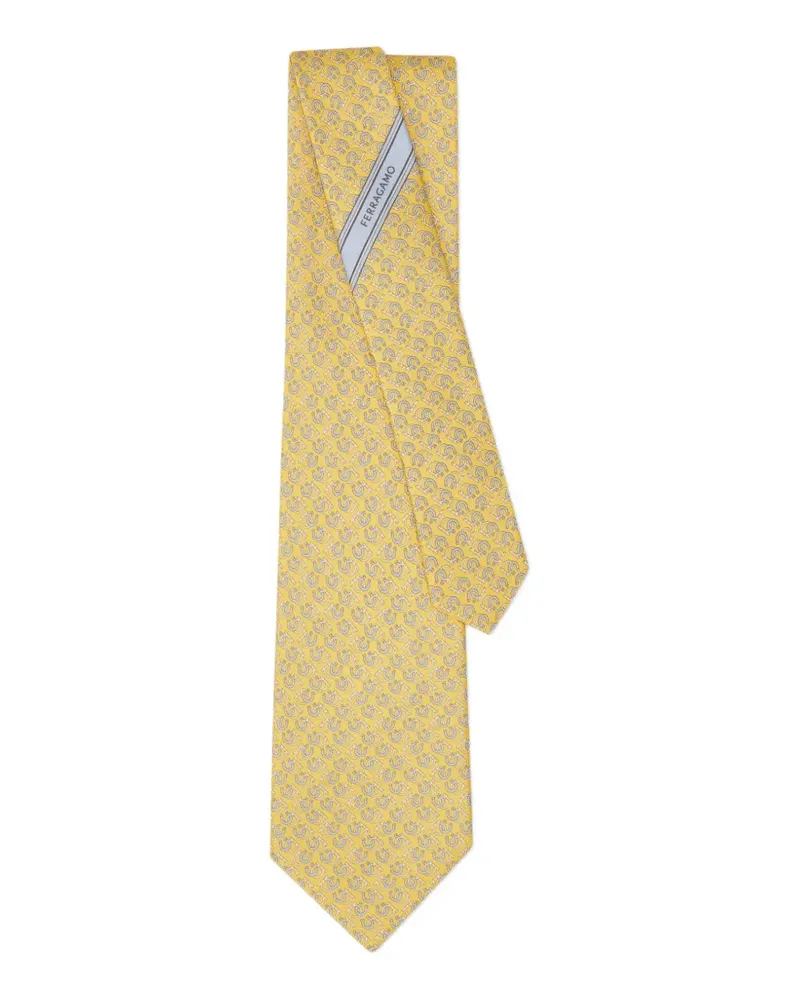 Ferragamo Good Luck Seidenkrawatte mit Print - Gelb Gelb