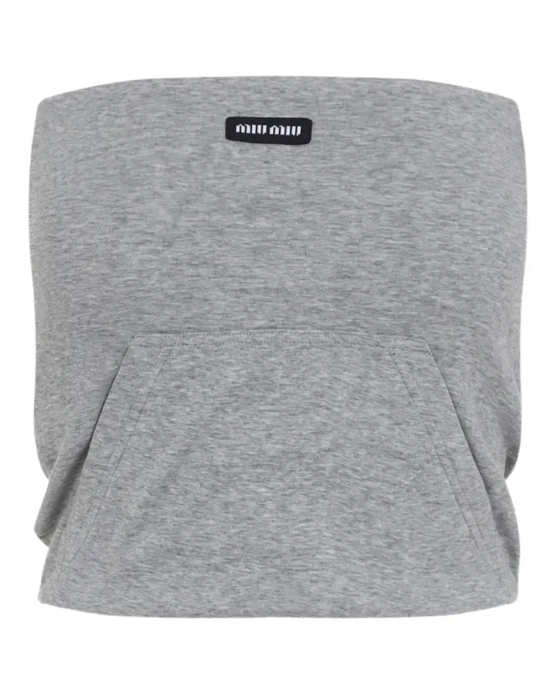 Miu Miu logo-patch bandeau top - Grau Grau