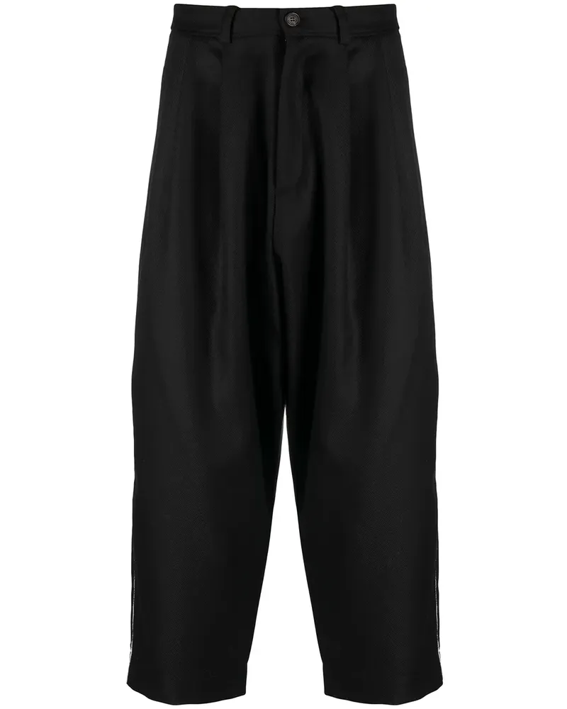 Isabel Benenato Cropped-Hose mit tiefem Schritt - Schwarz Schwarz