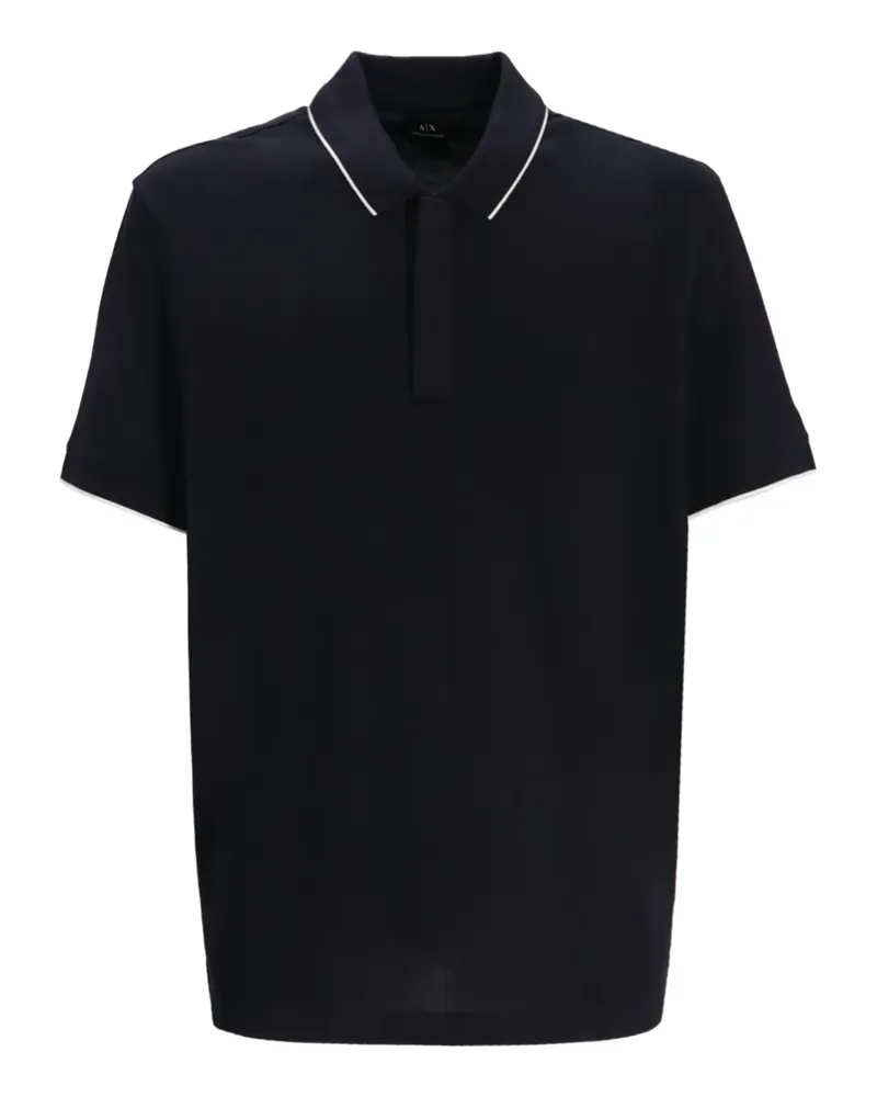 Armani Exchange Poloshirt mit Kontrastkragen - Blau Blau