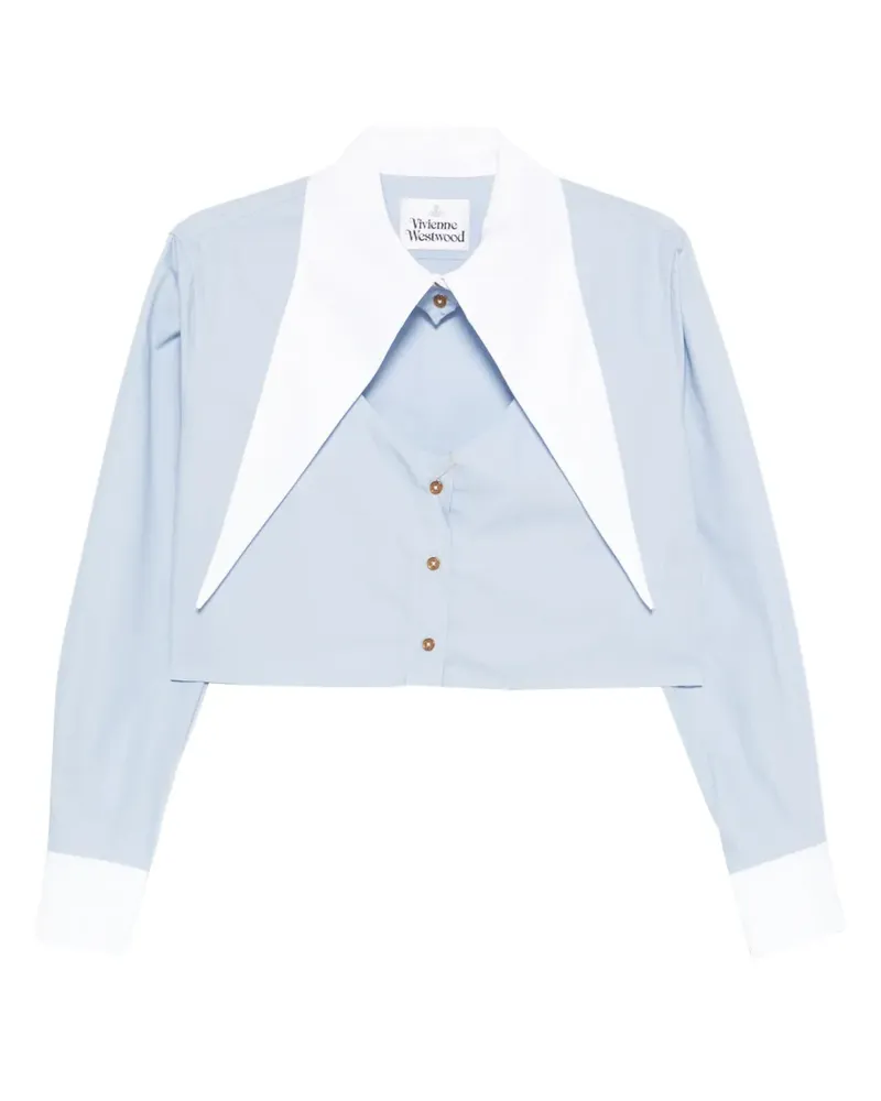 Vivienne Westwood cut-off oversized-collar shirt - Blau Blau