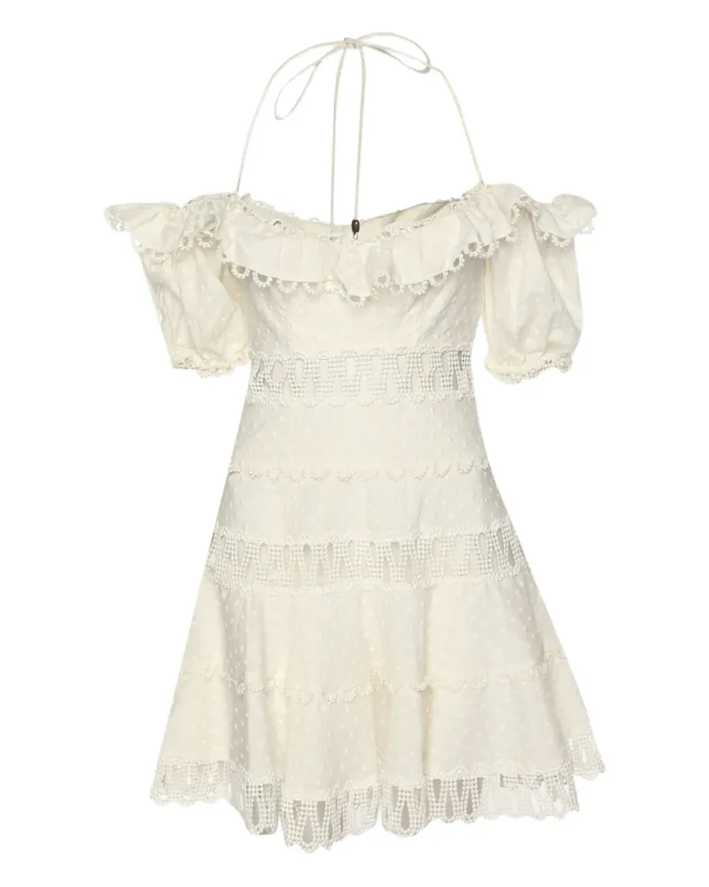 Zimmermann Schulterfreies Kleid mit Einsätzen - Nude Nude